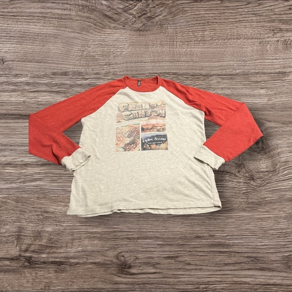 MV Sport Grand Canyon Arizona Baseball Long Sleeve Graphic Tee Size Large